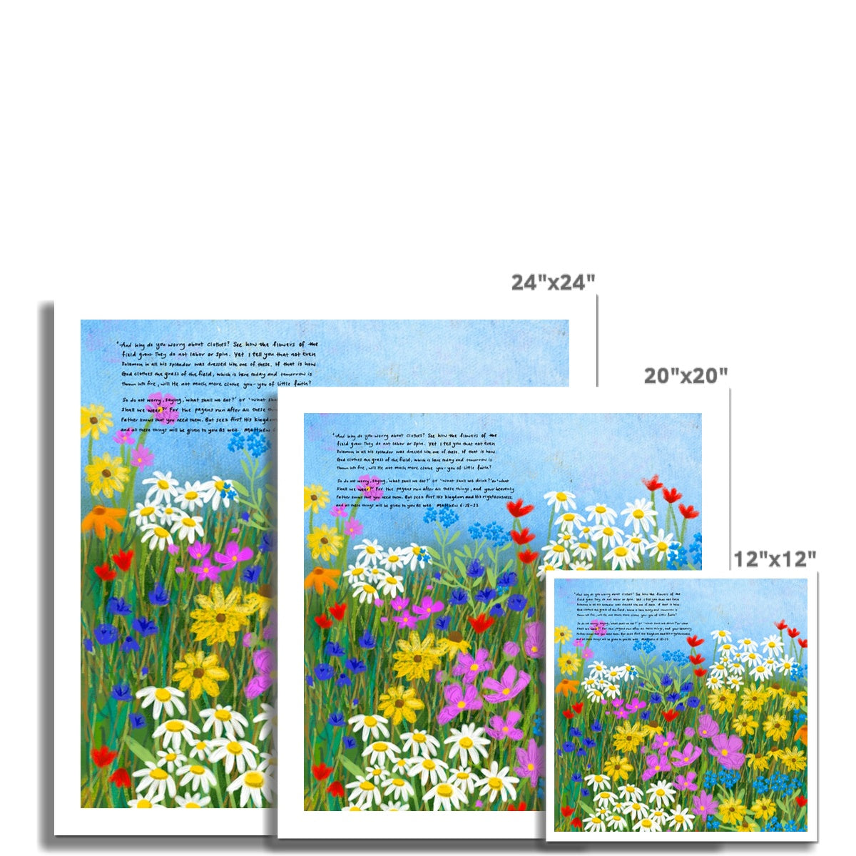 Wild flowers- Matthew 6:33 Fine Art Print