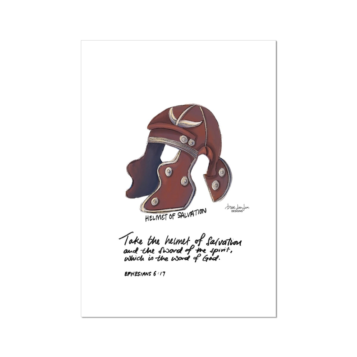 Armor of God -Helmet of Salvation Ephesians 6:17 Christian home decor