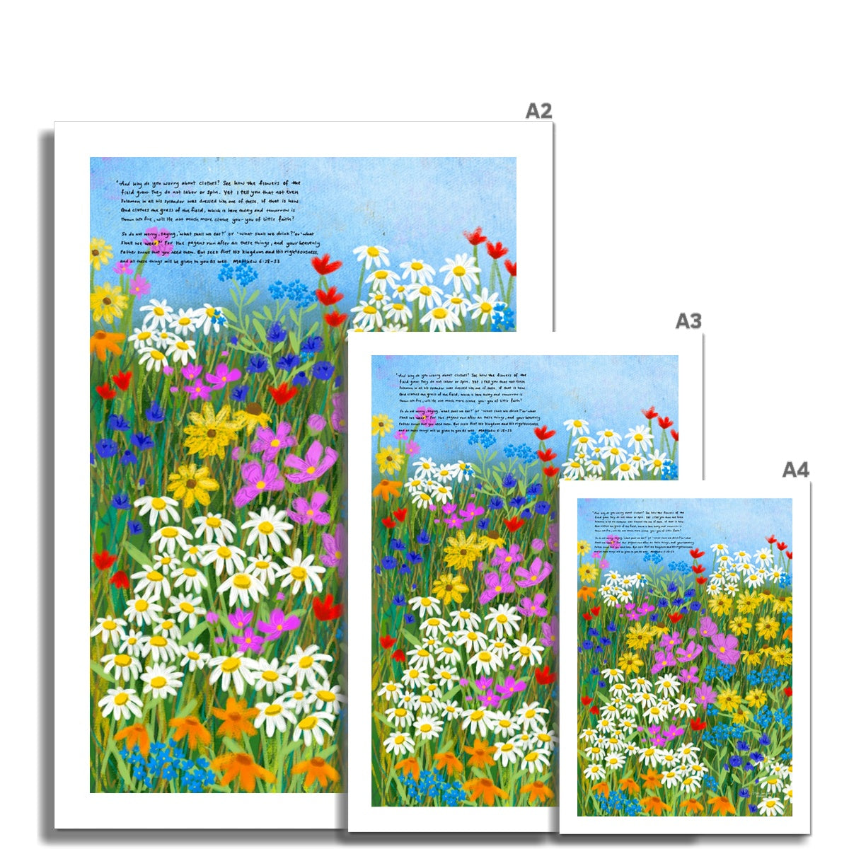 Wild flowers- Matthew 6:33 Fine Art Print