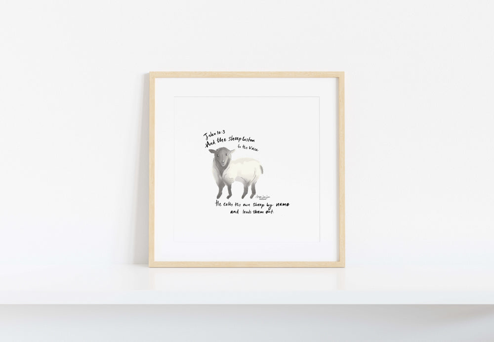 He Calls His Own Sheep by Name - John 10:3 | Fine Art Print