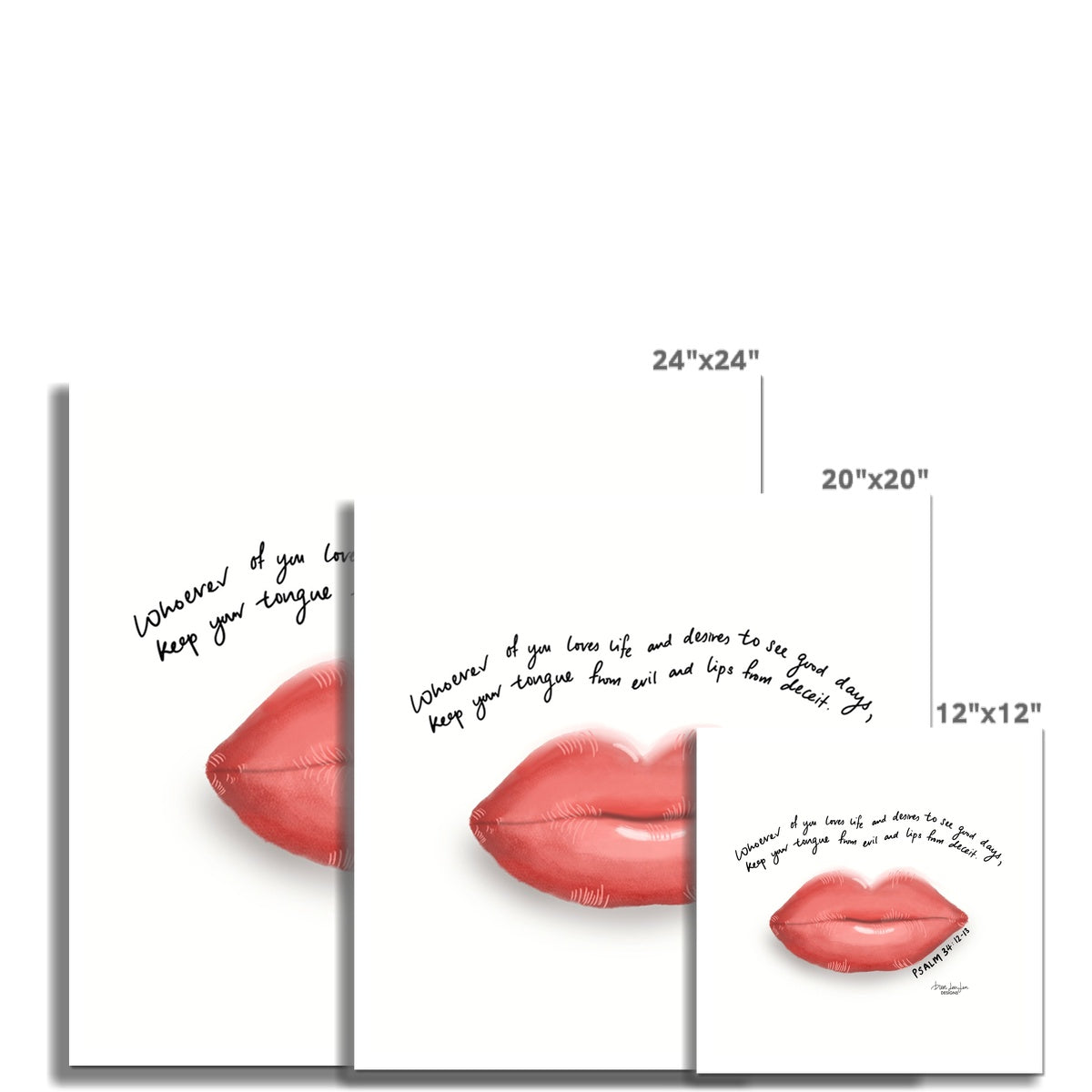 Lips - Psalm 34:12-13 | Fine Art Print