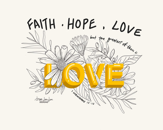 Faith Hope Love Coloring Artwork