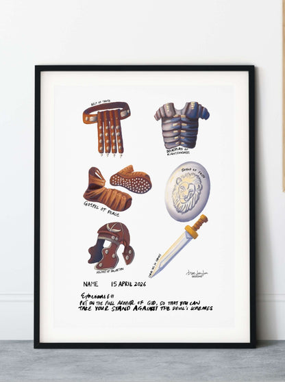 Personalised armor of god christian gift frame mockup 
