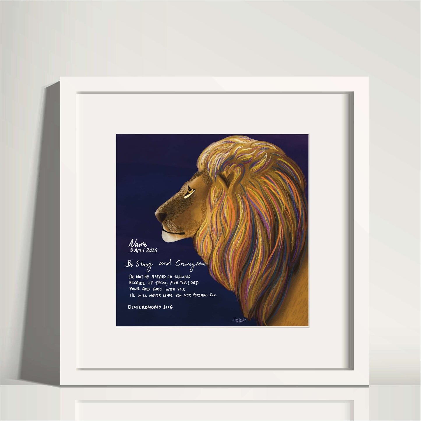 Personalised name and date christian gift for men 