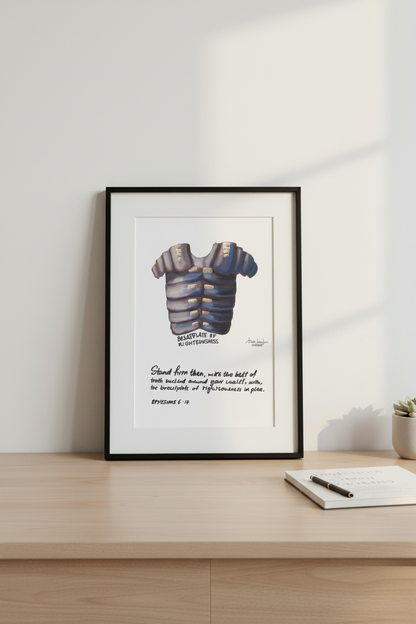 Armor of God -Breastplate of Righteousness Ephesians 6:14 Christian home decor Fine Art Print