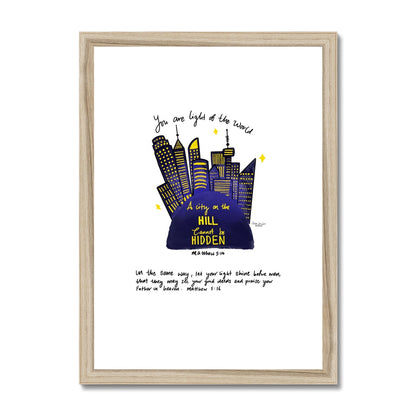 Light of the World (City on a Hill) - Matthew 5:16 | Framed Art Print