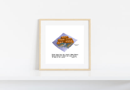 Five Loaves Two Fishes - John 6:11 | Fine Art Print