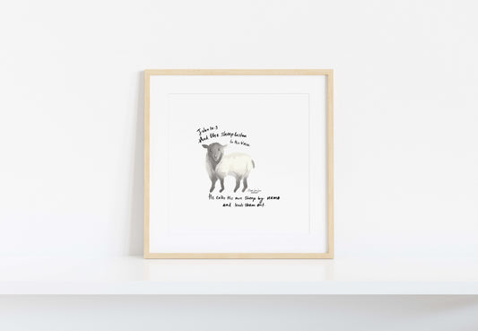 He Calls His Own Sheep by Name - John 10:3 | Fine Art Print