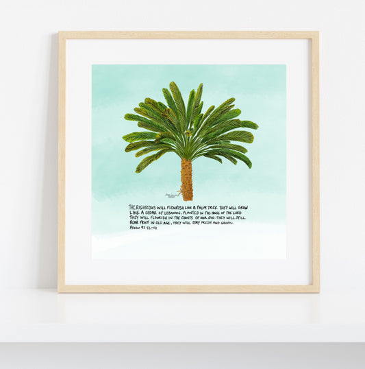 棕榈树 - 诗篇 92:12 |美术印刷
