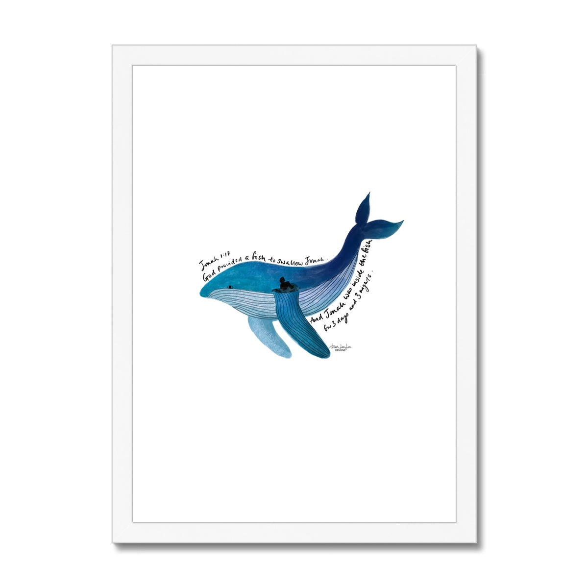 Jonah and the whale - Jonah 1:17 | Framed Art Print